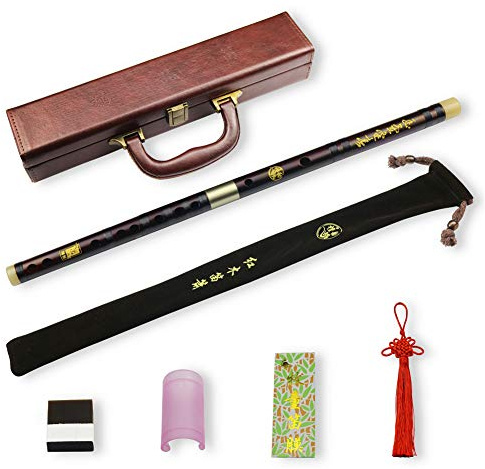D Key Dizi Professionell rosenträflöjt med fritt membran och lim och skyddsset traditionellt kinesiskt instrument (nyckel till D/professionell rosenträ)