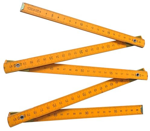 Lnhgh Wooden Folding Ruler, Wooden Yard Stick Folding Rule 1 Metre Wood Builders Carpenter Handy Measuring Tool Foldable Carpentry Construction Tool