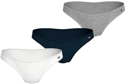 Tommy Hilfiger 3 Pack Dipped Bikini Uw0uw05753 Calzoncillo Mujer (Pack de 3)