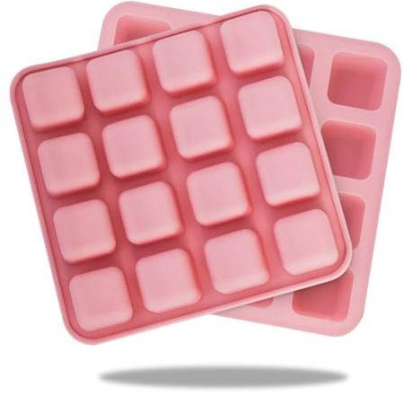 Molde 16 Cubos para Cosméticos Sólidos en Uno | Moldes de Silicona Flexibles Antiadherentes para Champús, Acondicionadores y Jabones en Barra