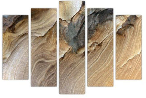 AREDE Set di 5 Stampe da Parete Quadri Moderni Decorazioni da Muro per Casa Soggiorno Camera da Letto e Cucina Texture in marmo e sabbia| 120 x 80 cm | Pronto da appendere