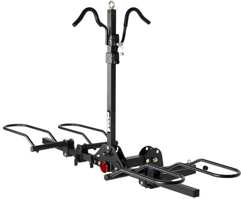Young 200 lbs. Capacity Hitch Mounted 2-Bike Rack with Lock for Standard, Mountain, Fat Tire Bikes, fit Car, SUV, Van, RV, Trailer, Truck