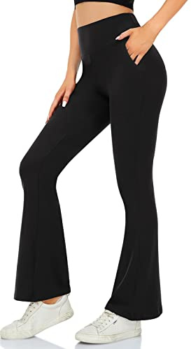 ACTINPUT Pantalones Yoga Mujer Acampanados Cintura Alta Leggings Flare - Control de Barriga Tela Elástica 4 Direcciones Suave Opaco Bootcut Yoga Pants para Pilates Gimnasio Trabajo Casual