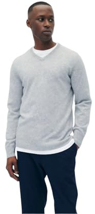 NAADAM Men's Original Cashmere V-Neck Sweater, Cement, L