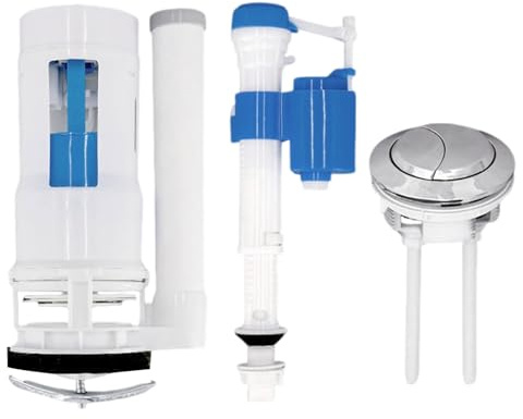 Kit de remplissage pour WC, kit de réparation pour réservoir de chasse d'eau, vanne de vidange, ensemble de boutons pour chasse d'eau - Kit de rénovation pour réservoir (haute pression 20 cm)