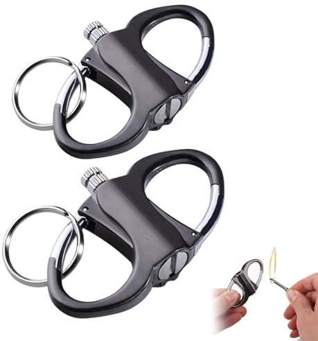 Accendino portachiavi, accendino a cherosene a fiammifero permanente e uso illimitato, accendino a cherosene da campeggio all'aperto, accendino a fiammifero portachiavi(Two-pack)