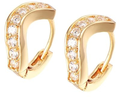 KnSam Orecchini a cerchio da donna in oro 750 18 carati, in stile vintage, con moissanite, in oro giallo 18 carati, stile Liberty, oro