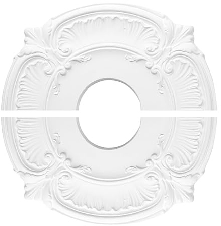 Split - Medaglione da soffitto per illuminazione domestica, copertura plafoniere, rosetta in stucco, rosetta da soffitto, elegante listello decorativo in poliuretano, autoadesivo, per camera da