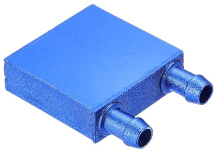 PATIKIL 40x40x12mm Aluminum Water Cooling Block, Liquid Cooler Plate Heat Sink System Water Cooled Exchanger for Computer CPU Graphics Radiator Semiconductor Refrigeration, Blue