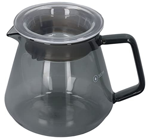Vnbuimzls Caffettiera Grigia Elettrolitica, Caffettiera Manuale in Vetro Borosilicato, Server da Caffè Resistente al Calore e alle Esplosioni con Filtro in Silicone, Set da Caffè Premium (300 ml)