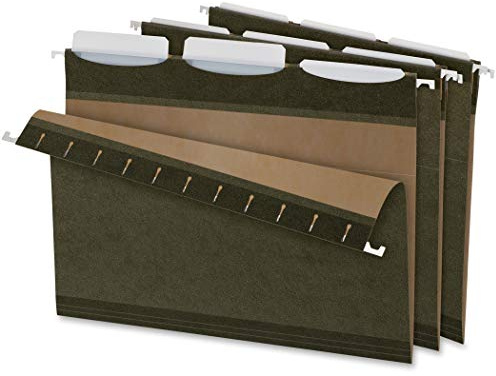 Pendaflex Ready-Tab Reinforced Hanging File Folders, Letter Size, Standard Green, 3 Tab 25/BX (42620)