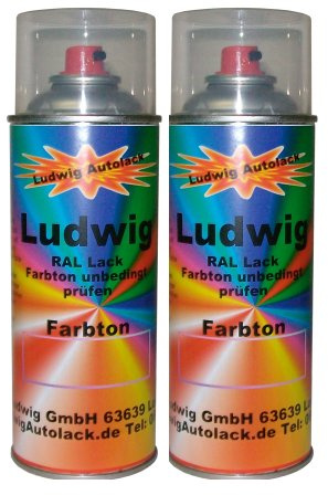 LudwigLacke 2 Spraydosen 400ml Autolack glänzend RAL 7035 Lichtgrau