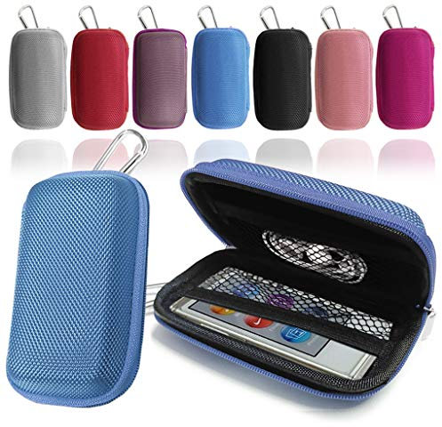 Love My Case / Durable Blue MP3 Player Case, Hard Clamshell Case, Earphone Case, Holder with Metal Carabiner Clip for Apple iPod Nano 7th Generation with Cleaning Cloth, [Importado de UK]