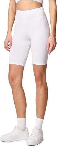 Merry Style Damen Sport Leggings kurz Sportleggings Radlerhose Sporthose aus Baumwolle MS10-200 (Weiß, M)