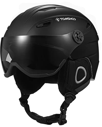 TOM SHOO Skihelm Herren Damen, Skihelm mit Visier, Skihelm Unisex für Erwachsene
