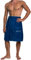 Brandsseller Herren Saunakilt Saunasarong S-XL mit Klettverschluss, Gummizug und Tasche 100% Baumwolle - Blau