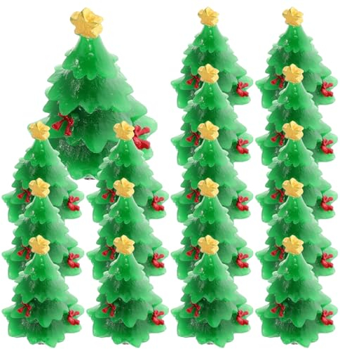 BESPORTBLE Weihnachten Miniatur Harz Mini Weihnachtsbaum Figur Statue Dekofiguren Mikrolandschaft Ornament Weihnachten Party Tischdeko Kinder Mitgebsel 30 Stück Zufälligen Stil