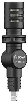 BOYA BY-M100D Miniature Omnidirectional Condenser Microphone Compatible with iPhone,iPad,iPod