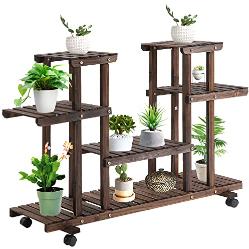 Outsunny Porta Piante da Esterno Scaffale Portafiori 123.5 x 33 x 80cm