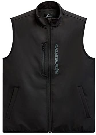 Alpinestars Primärweste, Herren Outdoor-Weste Wasserdichte Softshell Ärmellose Jacke Bodywarmer Fleece Weste Full Zipp Softshellweste, Schwarz, XL