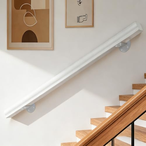 Wooden Handrails, 1-14ft Non-Slip Staircase Handrail,Wall Mounted Barrier-Free Staircase Grab Bar for Elderly, for Home Garden Corridor Lofts Kindergarten Guardrail Decking Railings (5FT)