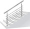Aufun Treppengeländer Edelstahl Handlauf Geländer für Treppen, Innen und Außen, Balkon, Brüstung, Silber, Länge: 200cm, mit 5 Querstreben