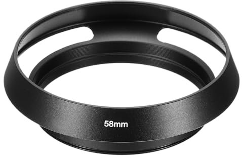 PATIKIL Parasol de 58mm, Estándar con Superficie Mate Ventilada y Antirreflectante en el Interior para Objetivos de Cámara Universales, Negro