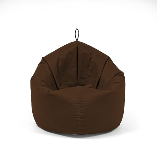 Nadimaideal Sitzsack 2 in1 Funktionen für Kinder, Teenager & Erwachsene | Indoor & Outdoor | Gaming Sitzsack -Komfortabler Beanbag | Füllung EPS Perlen (Braun, XL -Durchmesser: 135 cm)