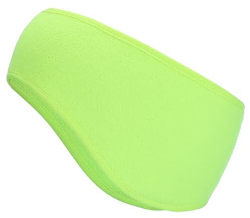PATIKIL Öronvärmare-pannband, polarfleece öronvärmare vinter stretchy löpsvettband utomhus viktigt för kallt väder löpning jogging promenader skidåkning cykling, fluorescerande grön