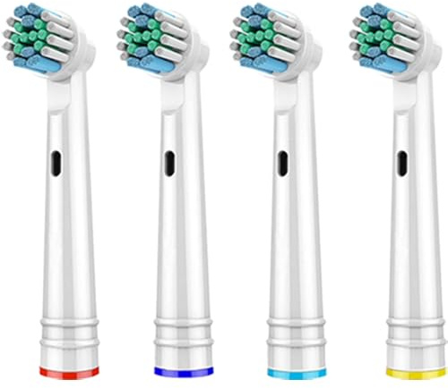 4x Aufsteckbürsten- WEISS, MEDIUM - Kompatibel mit Oral b Zahnbürstenaufsatz - Ersatzbürsten von Ondomed für eine gründliche Zahnreinigung und ein strahlendes Lächeln