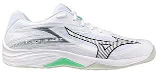 Mizuno Corporation UK Limited Thunder Blade Z - Zapato de Voleibol, Color Blanco/Negro/Esmeralda, 40 EU
