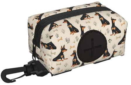 Soporte para bolsas de excremento de perro para correa, suave, ligero, lindo Rottweiler, 1 dispensador de bolsas de residuos de perro, dispensador de rollos, cierre de gancho y bucle, accesorios para