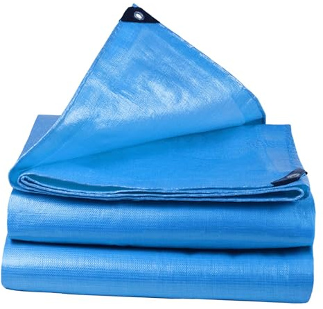 Universell Presenning 630 x 870 cm UV Och Regnskydd Vinterbeständig Skyddspresenning Med Öljetter för Camping, Växthus, Bilar, Uteplats Och Paviljong, Blå