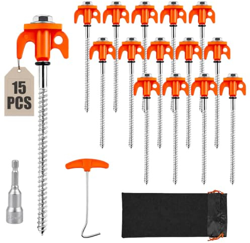 Forhandy Juego de 15 estacas para tienda de campaña