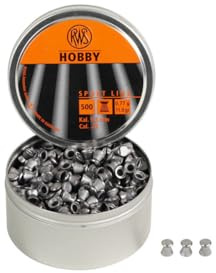RWS Hobby Flathead .22 Air Rifle Gun Pellets 500 Tin Airgun Target Plinking 213 64 30