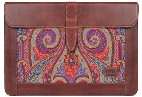 LONDO Datorfodral i Läder Kompatibelt med MacBook Pro 14 & Air 13-13.3 Tum (M5, M4, M3, M2, M1, Pro, Max) & iPad Pro 12.9, Premium Top Grain Läderfodral, Brown, Modeller 2020 till 2026