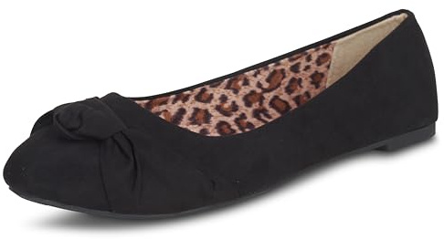 Epic Step Ballet Flats for Women, Ballerina Flat Shoes (Black, 8)