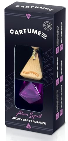 Carfume Original Alien Spirit Car Air Freshener | Premium Floral, Jasmine & White Amber Fragrance | Luxury Purple Recyclable Scented Diffuser For Women | Odour Eliminator | UK Made Car Accessories