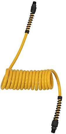 DEWALT 1/4-Inch x 10ft Polyurethane Recoil Hose with 1/4-Inch Fittings & Bend Restrictors (DXCM012-0228)