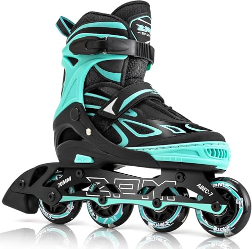2PM Sports Ajustables Patines en Línea para Niñas y Niños Mujer Hombre, Tallas 30-33, 34-37, 38-41 y 42-44 (XL 42-44.5)