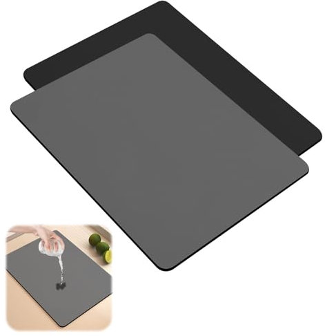 2 PCS Tappetino Macchina Caffe, 40 × 30 cm Tappetino Assorbente Cucina, Tappetino Sotto Macchina Caffe, Tappetino Scolapiatti Assorbente per Assorbente Macchina da Caffè Scolapiatti per Piatto Lavello