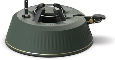 Krinner Christmas Tree X-6 - Green Tree Stand - Original Single Cable Operation, Holds up to 6 ft Live Trees - Foot Pedal Setup & Water Reservoir with Level Indicator - German Made