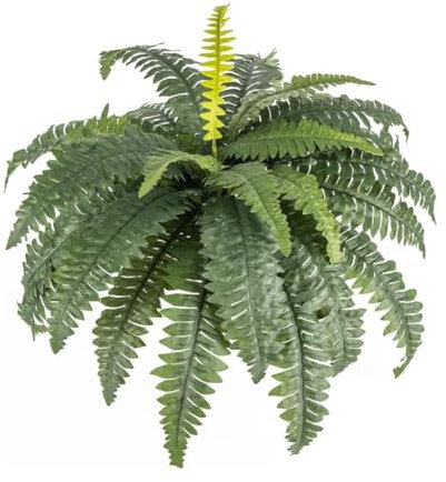 Large Artificial Boston Fern for Outdoor, 33In Large Fake Bush Plants Artificial Greenery Shrubs for Indoors, Home Decor, Windowsill, Garden Decorations
