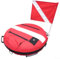 Flotador de bandera de buceo portátil con asas para fácil separación y almacenamiento de buceo (rojo)