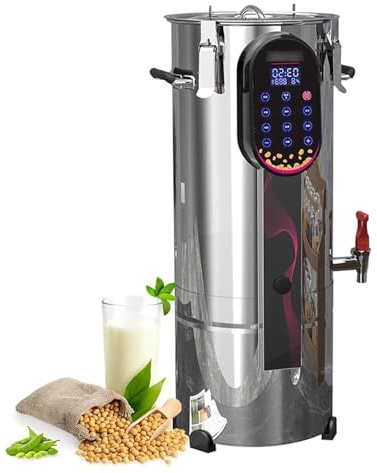 Commercial Nut Milk Maker Machine, Automatic Grinding for Dry/Wet Beans with Auto Clean & 24H Keep Warm, Built-in Stainless Steel Filter for Kitchen Restaurant Use