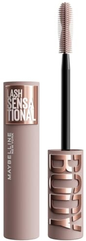 Maybelline New York Lash Sensational Body Mascara, Wimperntusche, Volumenmascara für 24H Wimpern-Lifting und 12x Volumen, mit Sanduhr-Kurven Bürste und Tonerde ohne Verklumpen, Schwarz, 9,5 ml