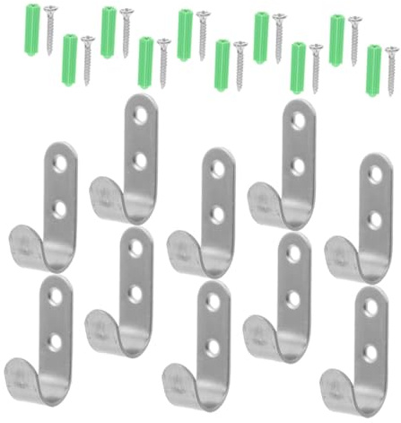 HOODANCOS 10 Sets Trailer Tarp Hooks Heavy Duty Metal Brackets with Screws and Expanders for Secure Camping Garage Storage and Trailer Safety Fasteners