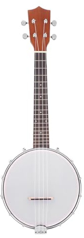 VBESTLIFE Juego de Banjo de 4 Cuerdas con Cuerdas BJ10, Cejilla, Paño de Limpieza, Banjo de Iniciación para Estudiantes Adultos Principiantes, de Púa de Tenor Popular con Puente de Clavijas de