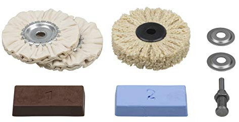 wolfcraft Juego de pulido profesional de 6 piezas I 2179000 I para metales, plástico, marmol etc.