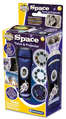 Brainstorm TOYS Stem Space Torch and Projector – 24 NASA Images, Projects Clear Pictures up to 1 Metre Wide, Interactive Educational Kids Flashlight Toy